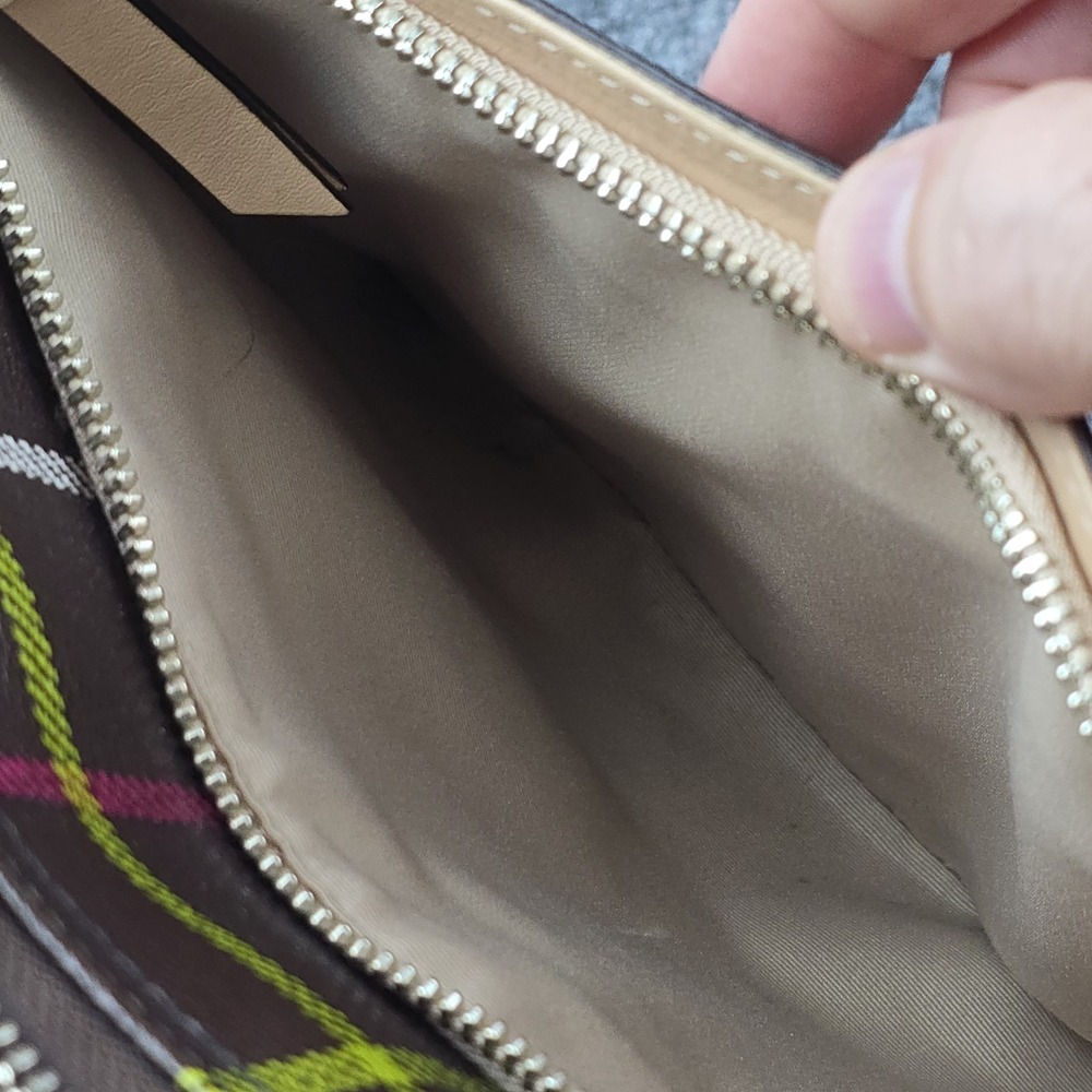 Coach Peyton Brown‎ Tattersall Plaid Crossbody Shoulder Bag F24387 - Picture 7 of 10